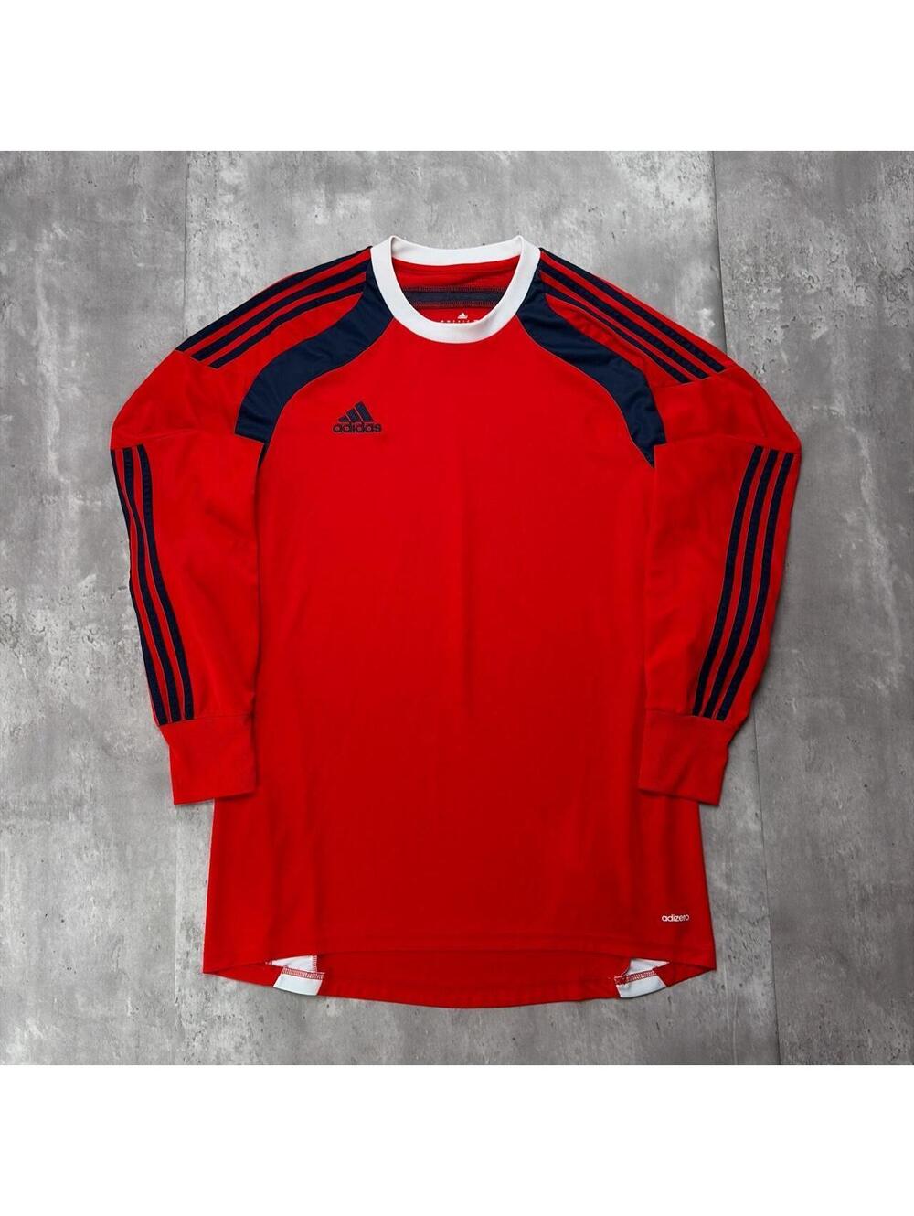 Y2K Red Adidas Onore 14 Adizero Goalkeeper Jersey Red Navy Long Sleeve Large